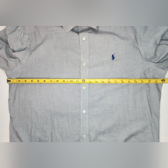 Polo by Ralph Lauren Regent Custom Men's Gray Button Down Poplin Shirt 17/43 - Picture 5 of 6